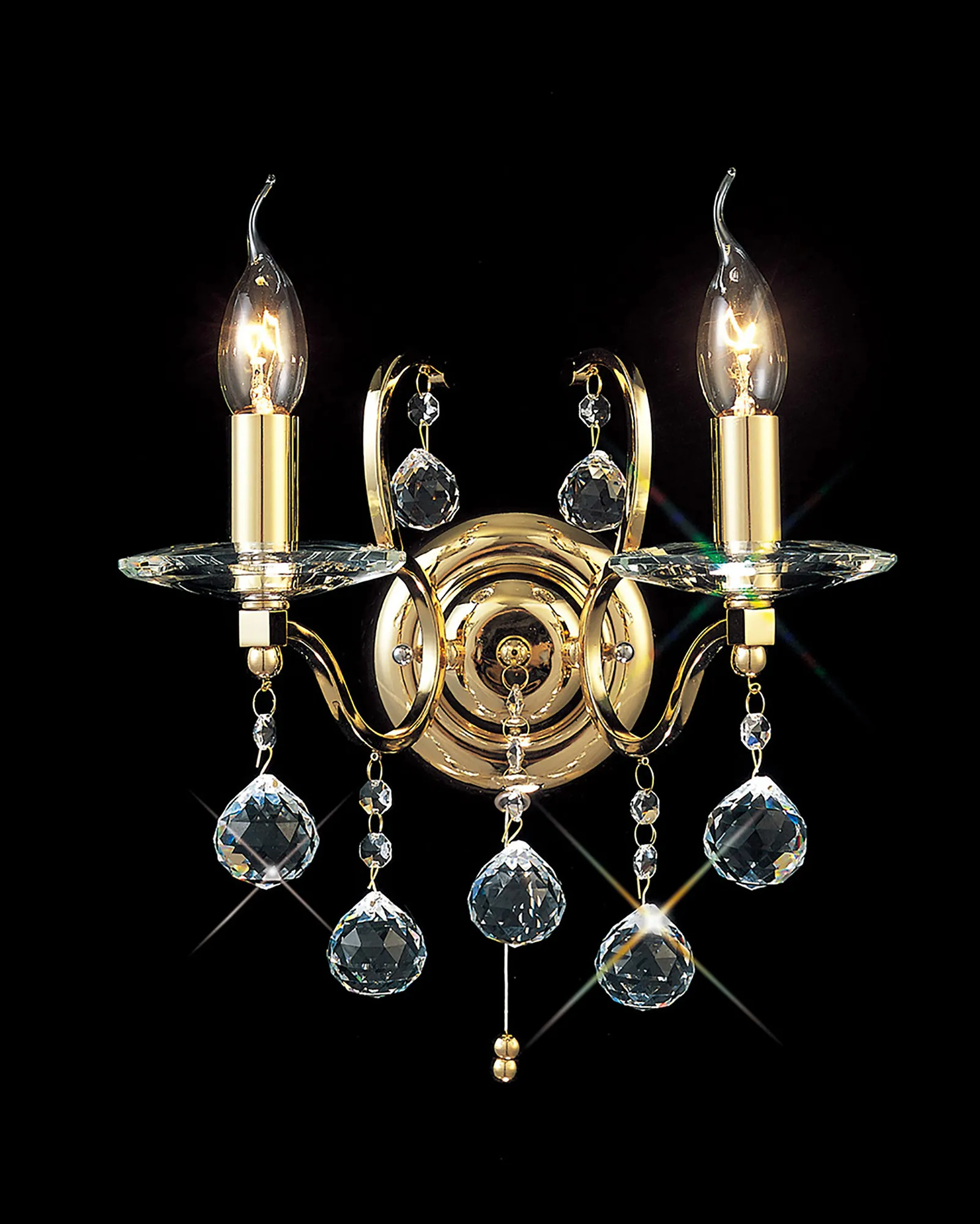 Zinta French Gold Crystal Wall Lights Diyas Armed Wall Lights